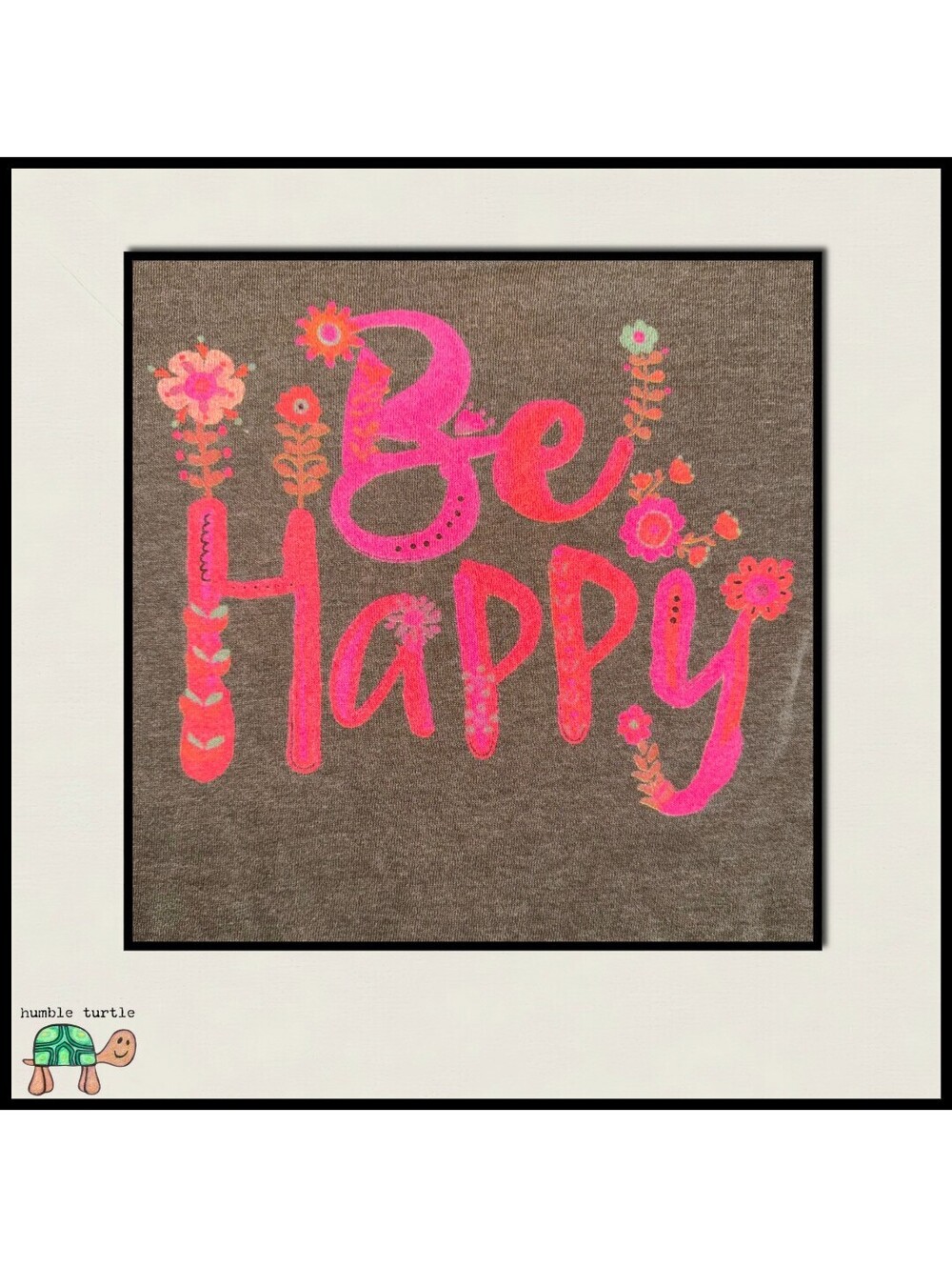 Natural Life XL Be Happy Brown Crewneck Sweatshirt with Pockets | EUC - Picture 3 of 6